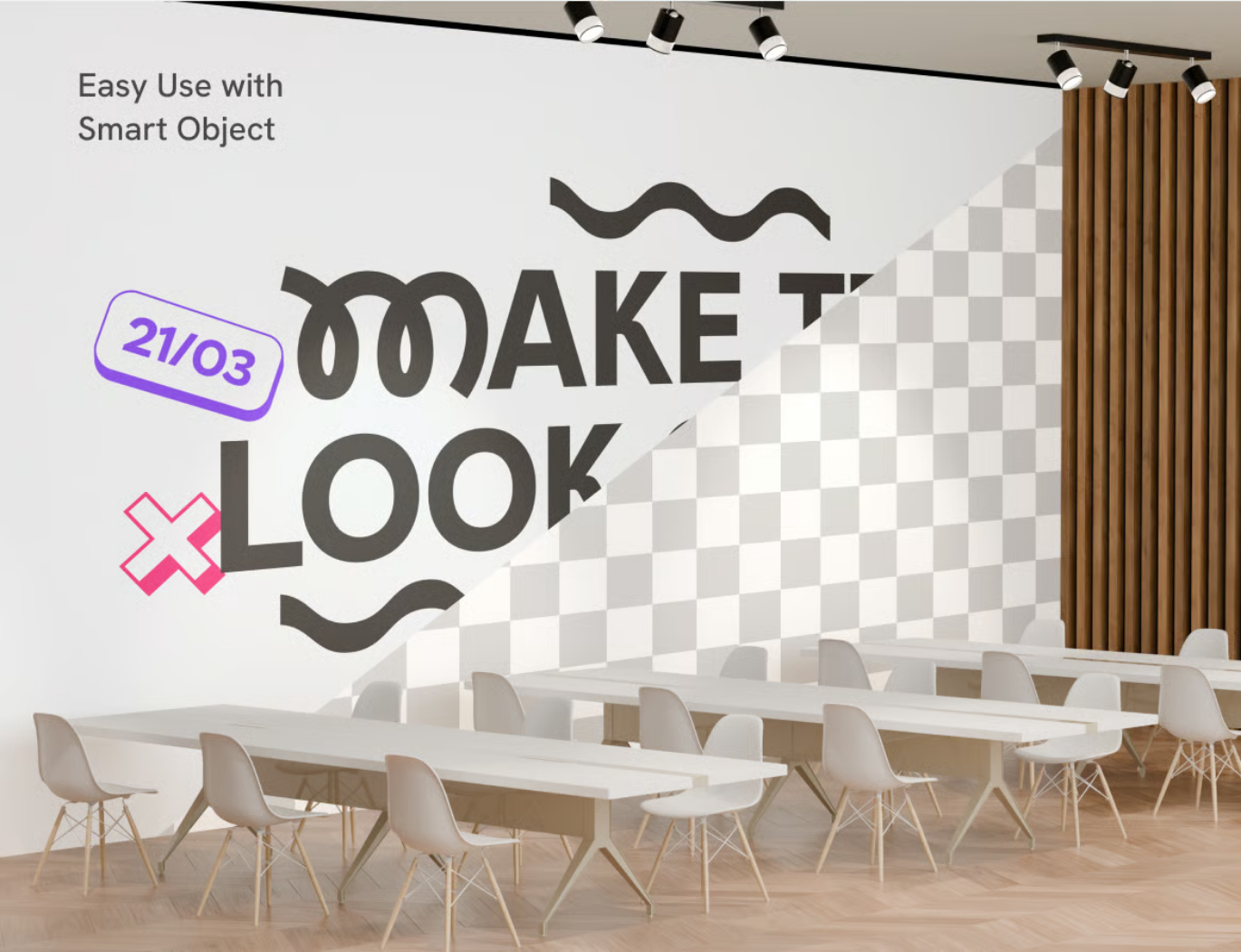 PS样机墙纸设计3D效果高清模板装饰素材设计师必备Wall Mural Mockup-果觅网