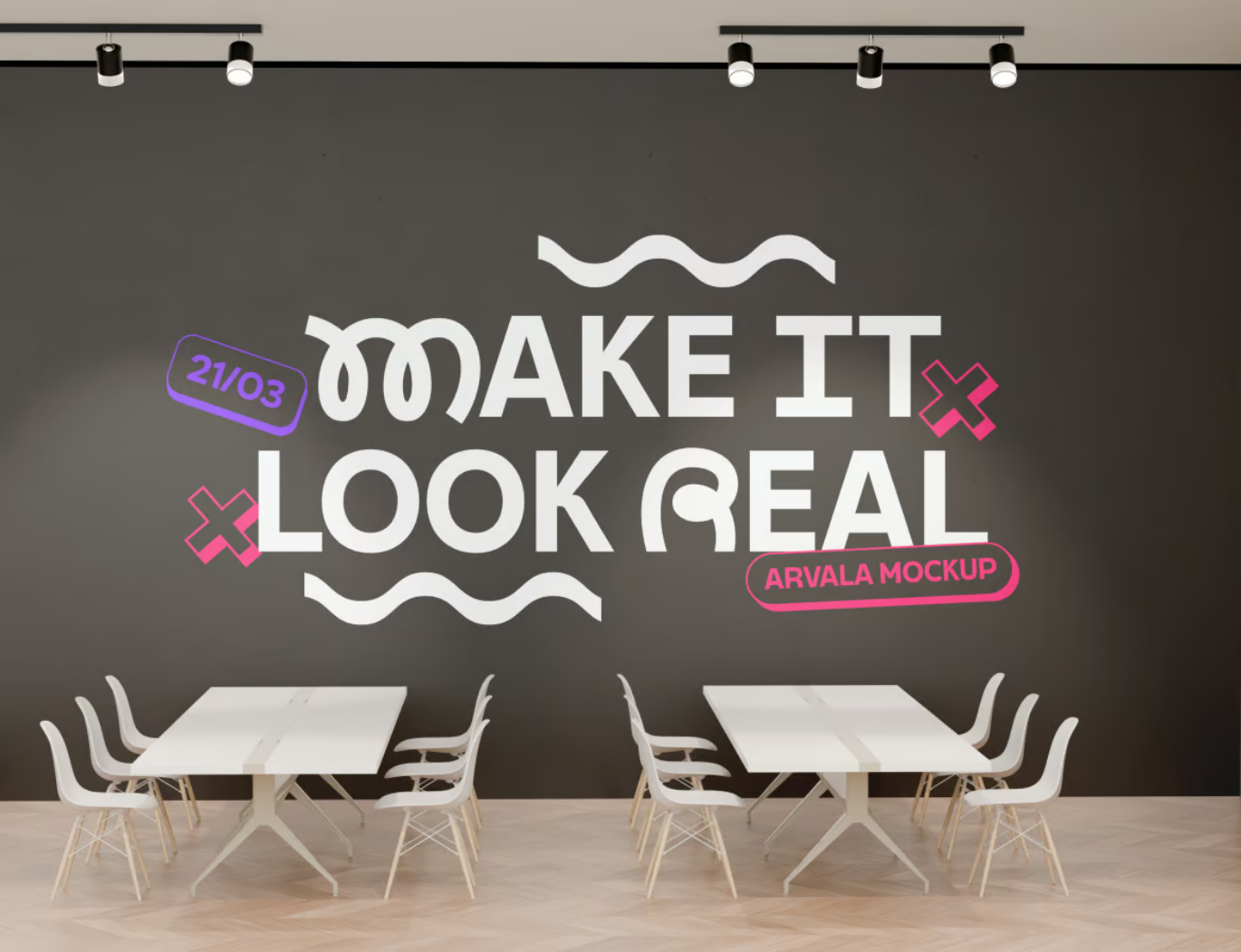 PS样机墙纸设计3D效果高清模板装饰素材设计师必备Wall Mural Mockup-果觅网
