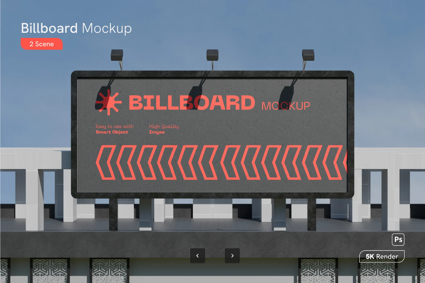 G6737 高清可编辑3D户外广告牌PS样机分层PSD商业设计Billboard MockupBillboard Mockup