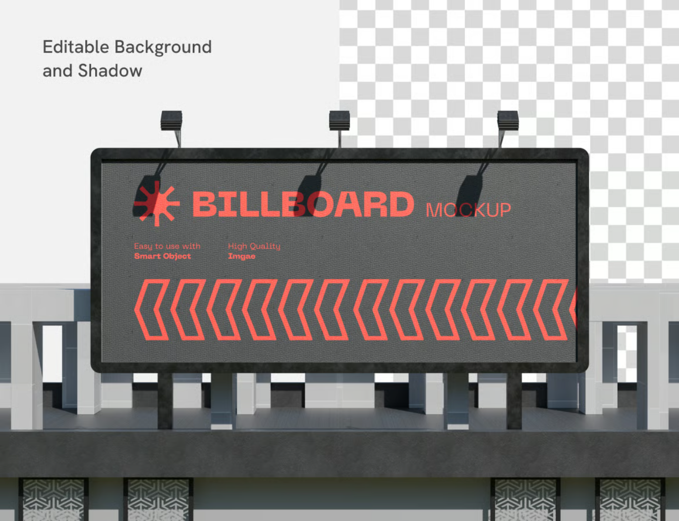 高清可编辑3D户外广告牌PS样机分层PSD商业设计Billboard MockupBillboard Mockup-果觅网
