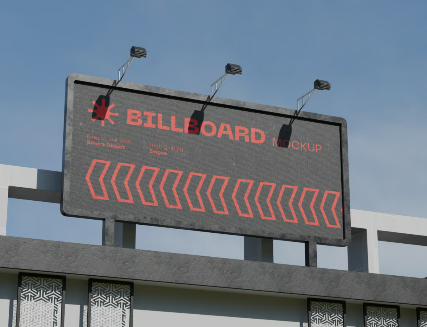 高清可编辑3D户外广告牌PS样机分层PSD商业设计Billboard MockupBillboard Mockup-果觅网