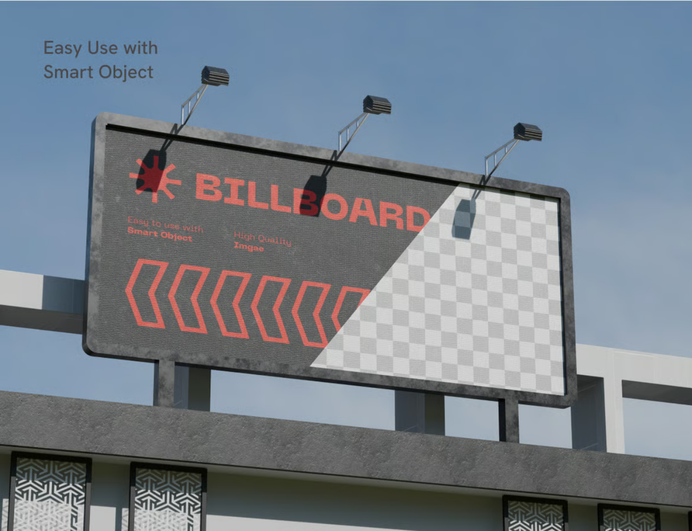高清可编辑3D户外广告牌PS样机分层PSD商业设计Billboard MockupBillboard Mockup-果觅网