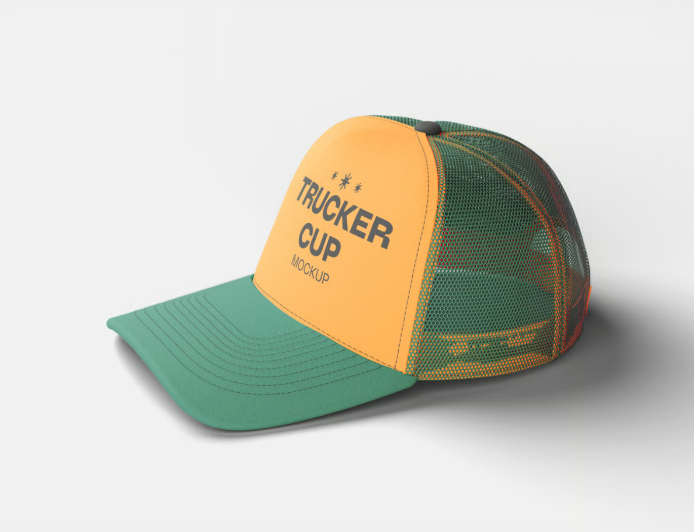 卡车帽3D分层PSD样机可换图棒球帽设计素材电商产品展示模板Trucker Cap Mockup-果觅网