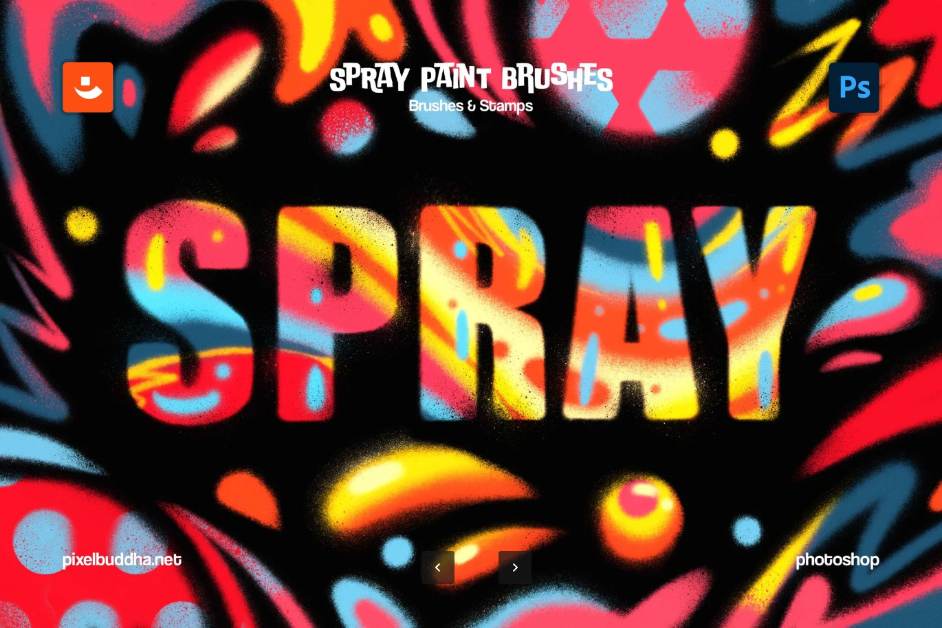 G6756 PS喷漆笔刷套装一键生成酷炫特效设计师必备创意动作预设Spray Paint Photoshop Brushes