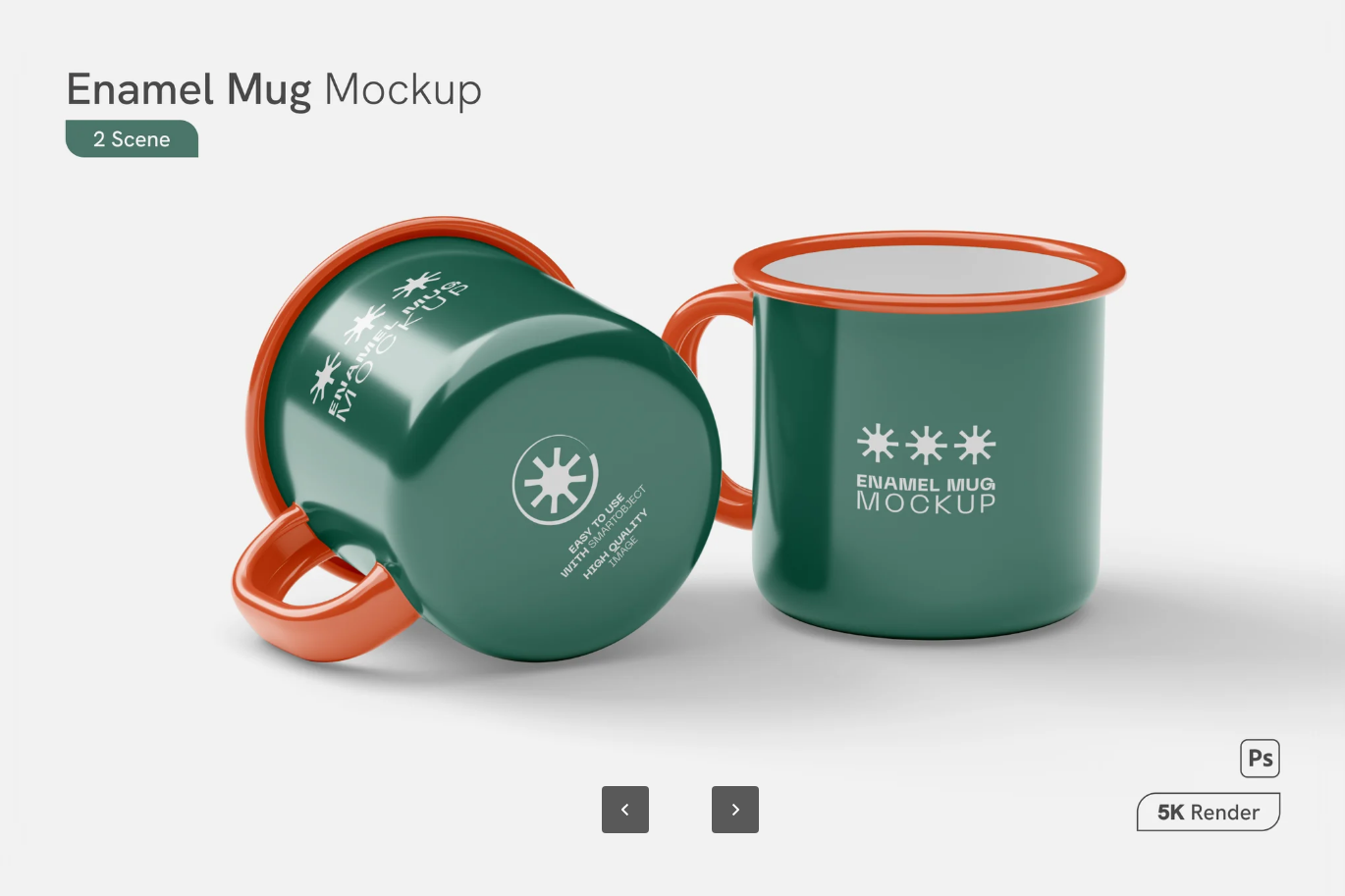 G6760 PS分层样机素材Enamel Mug Mockup搪瓷杯3D展示可编辑PSD源文件高端质感Enamel Mug Mockup