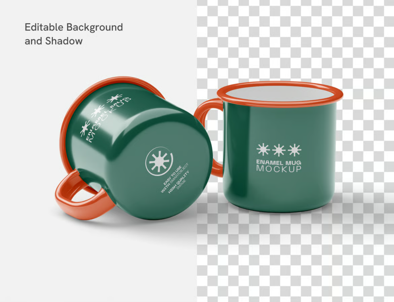 PS分层样机素材Enamel Mug Mockup搪瓷杯3D展示可编辑PSD源文件高端质感Enamel Mug Mockup-果觅网