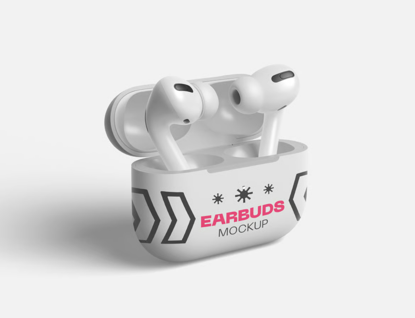 AirPods样机PSD分层素材高保真3D展示透明背景电子产品模型Airpods Mockup-果觅网