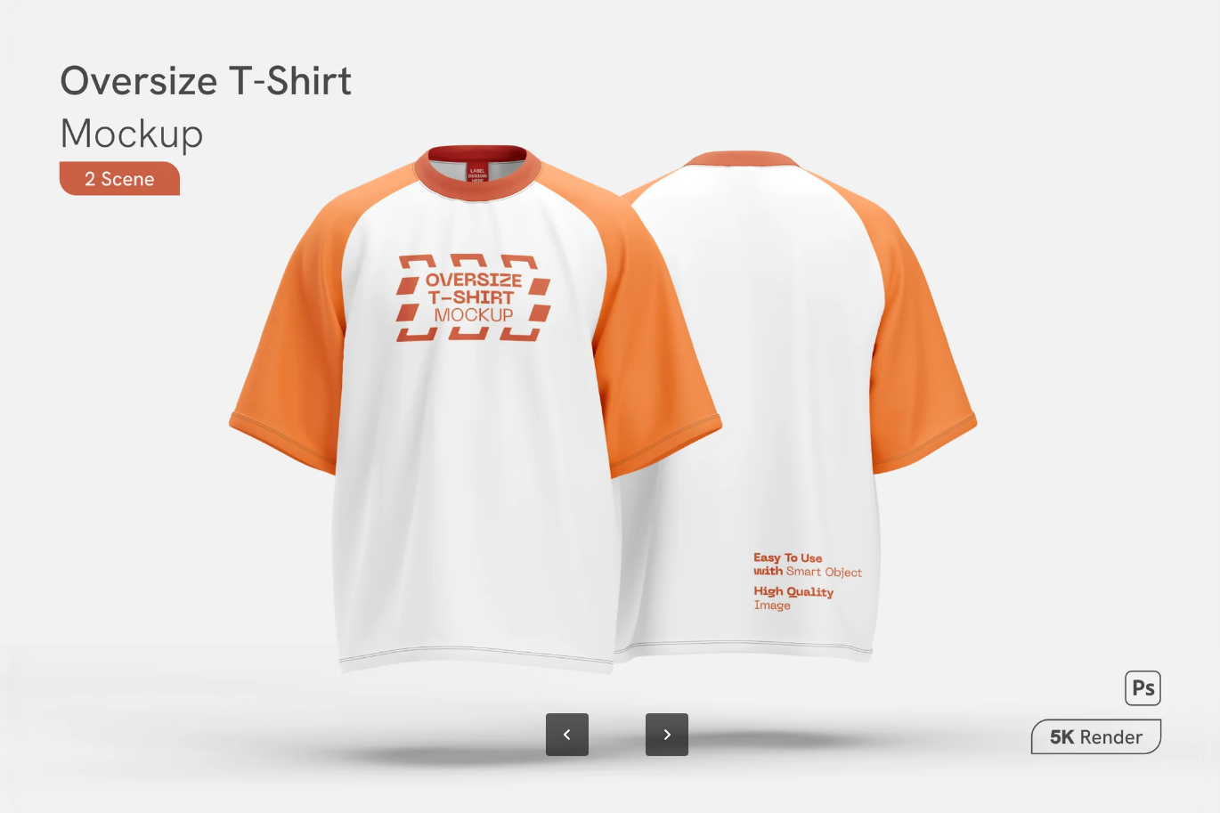G6764 PS样机oversizeT恤立体效果服装设计分层文件品牌展示高清模板素材Oversize T-Shirt Mockup