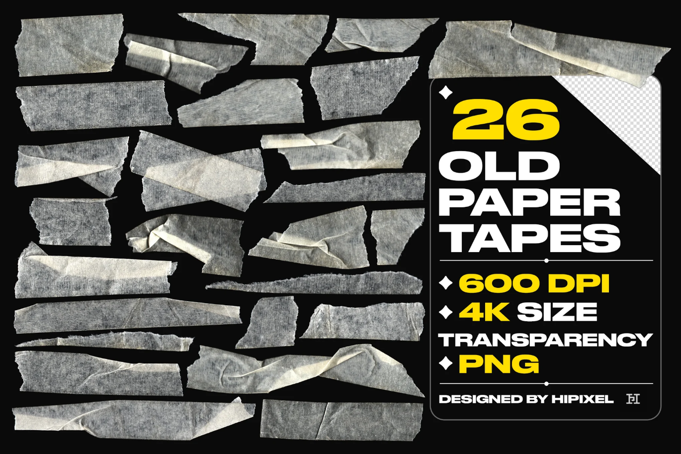 G6785 复古牛皮纸纹理26款PS设计素材高清怀旧风格平面贴图26 Old Paper Tapes