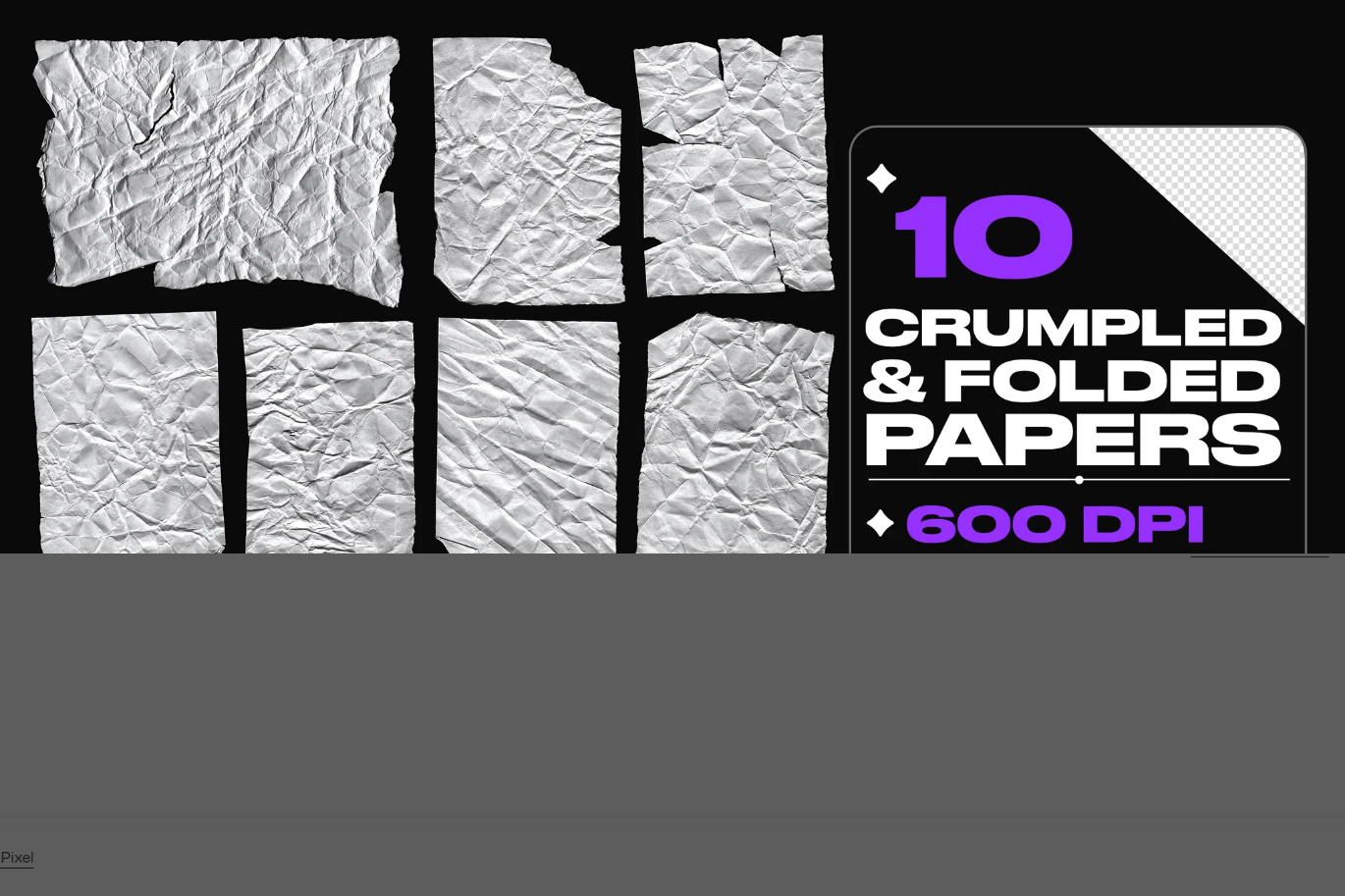 G6795 原创褶皱纸素材高清PNG分层PSD设计师必备创意设计纹理Crumpled & Folded Papers