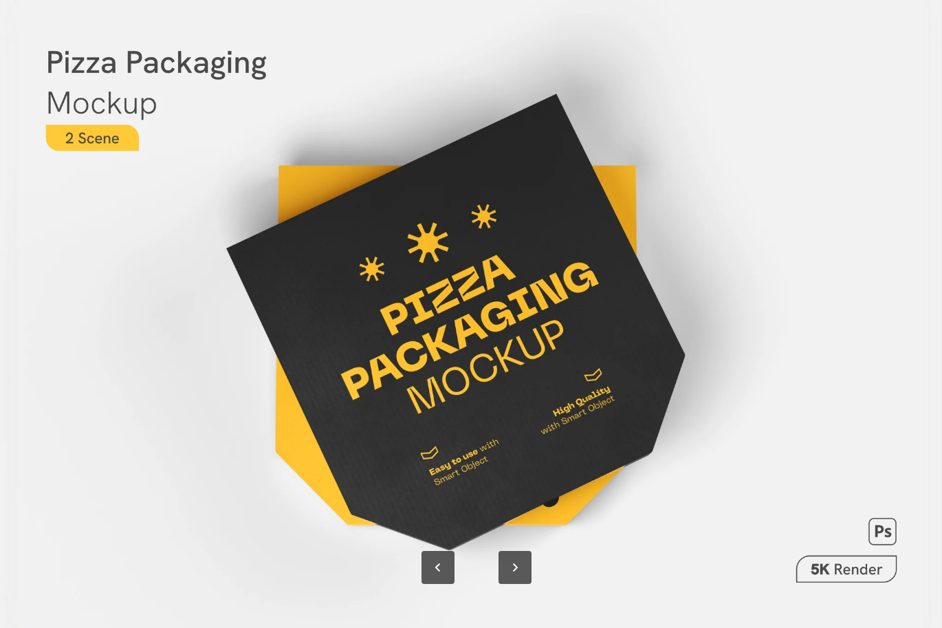 G6830 PS样机披萨包装3D模型可编辑分层文件食品设计素材模板Pizza Packaging Mockup