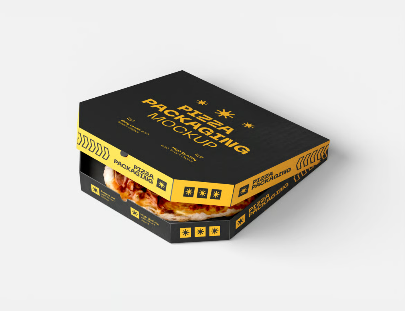 PS样机披萨包装3D模型可编辑分层文件食品设计素材模板Pizza Packaging Mockup-果觅网