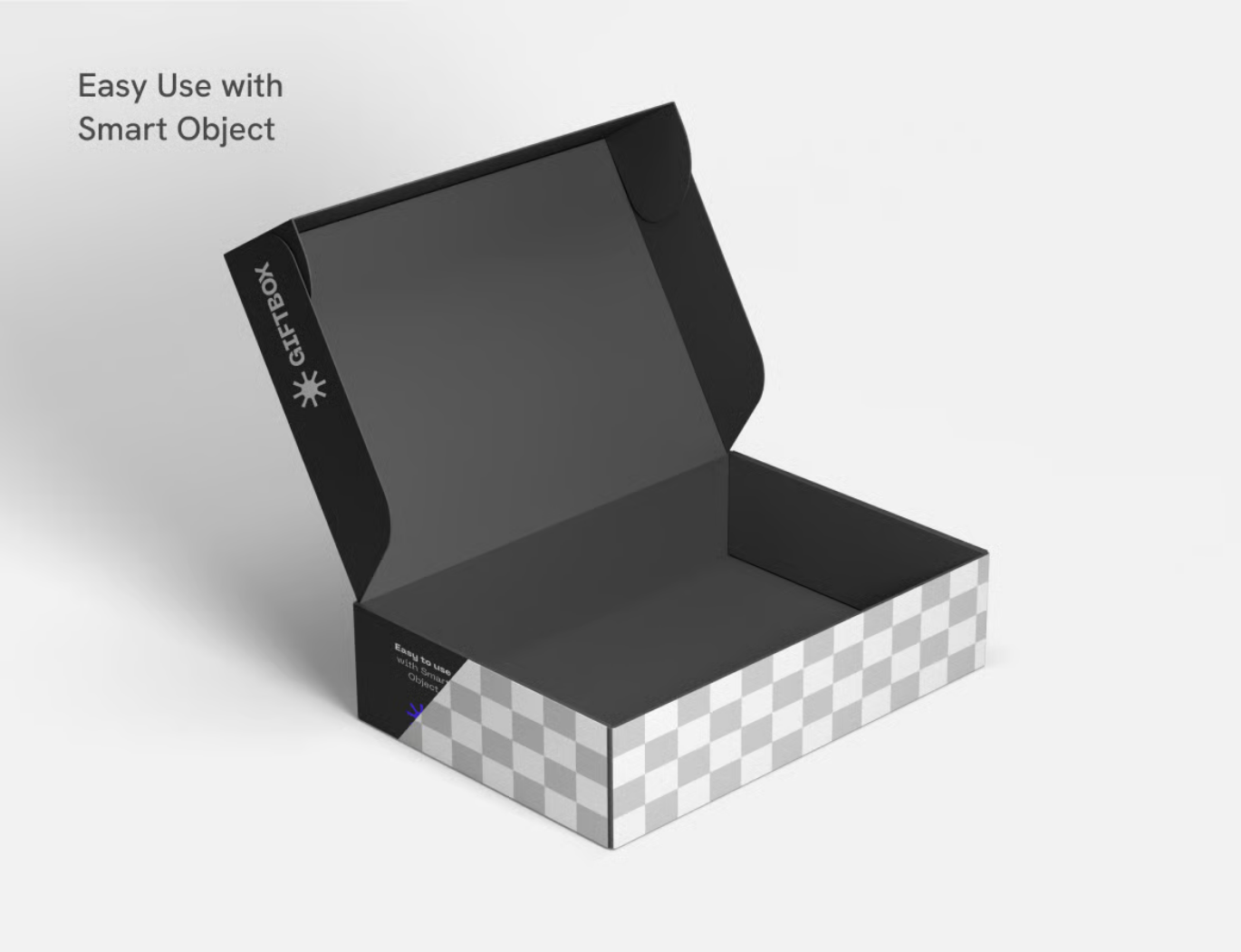 高端PSD礼品盒样机素材分层可编辑透明背景包装设计智能对象Giftbox Mockup-果觅网
