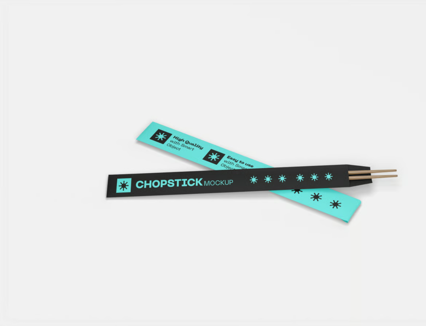 筷子PSD分层样机高分辨率多角度3D展示可编辑设计模板素材包Chopstick Mockup-果觅网