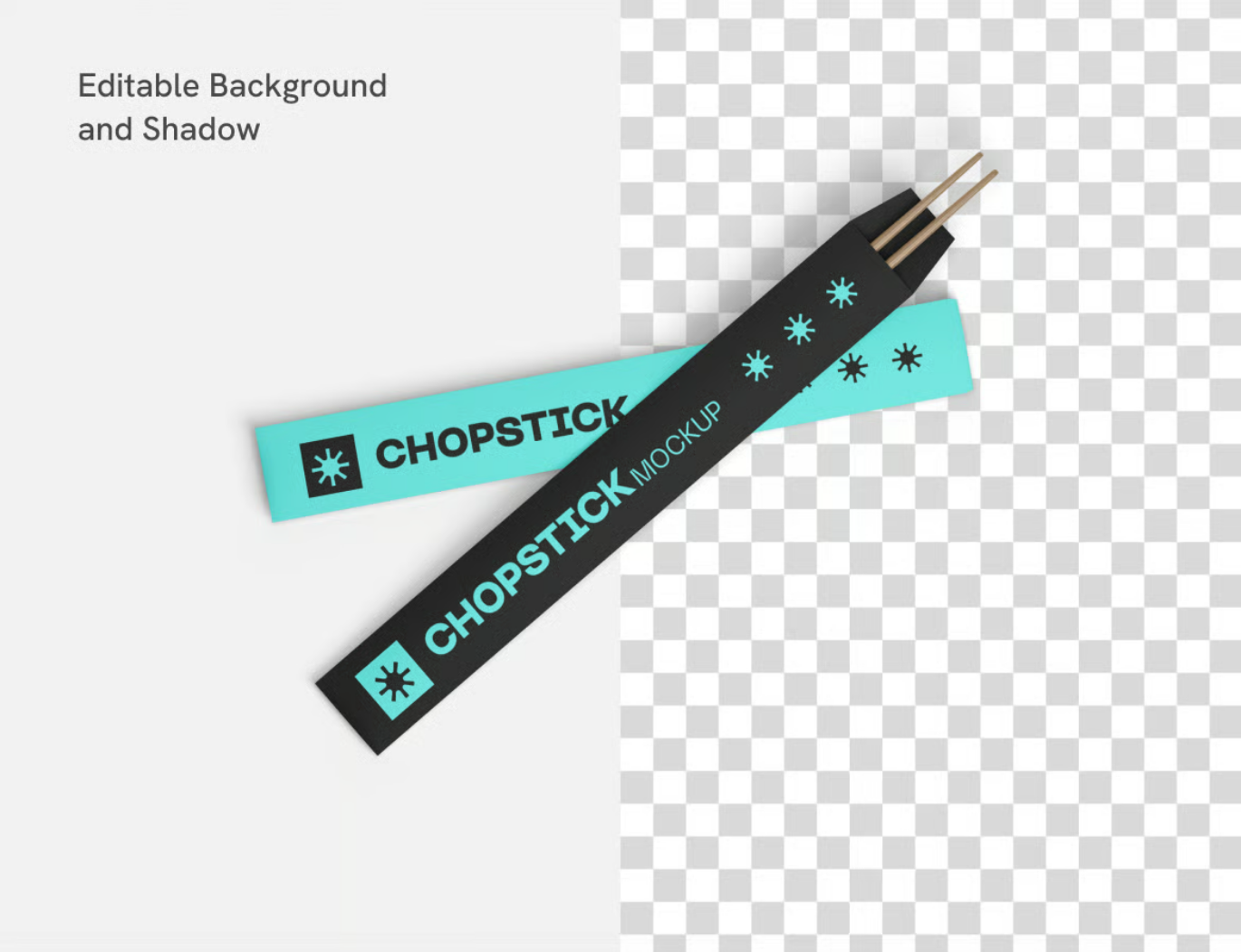 筷子PSD分层样机高分辨率多角度3D展示可编辑设计模板素材包Chopstick Mockup-果觅网