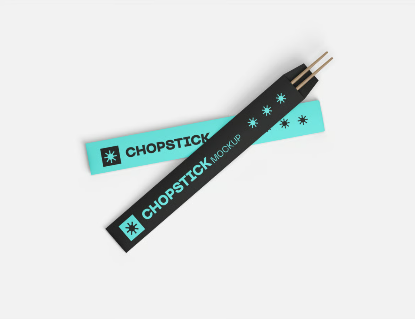 筷子PSD分层样机高分辨率多角度3D展示可编辑设计模板素材包Chopstick Mockup-果觅网