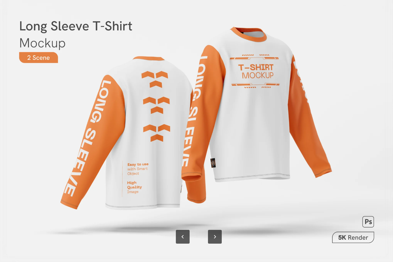 G6833 PS分层可编辑长袖T恤样机高清服装设计素材Mockup模板免抠图Long Sleeve T-Shirt Mockup
