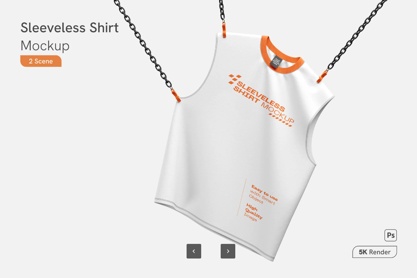 G6835 无袖T恤样机PSD分层模板服装设计素材立体展示可编辑文字层Sleeveless Shirt Mockup