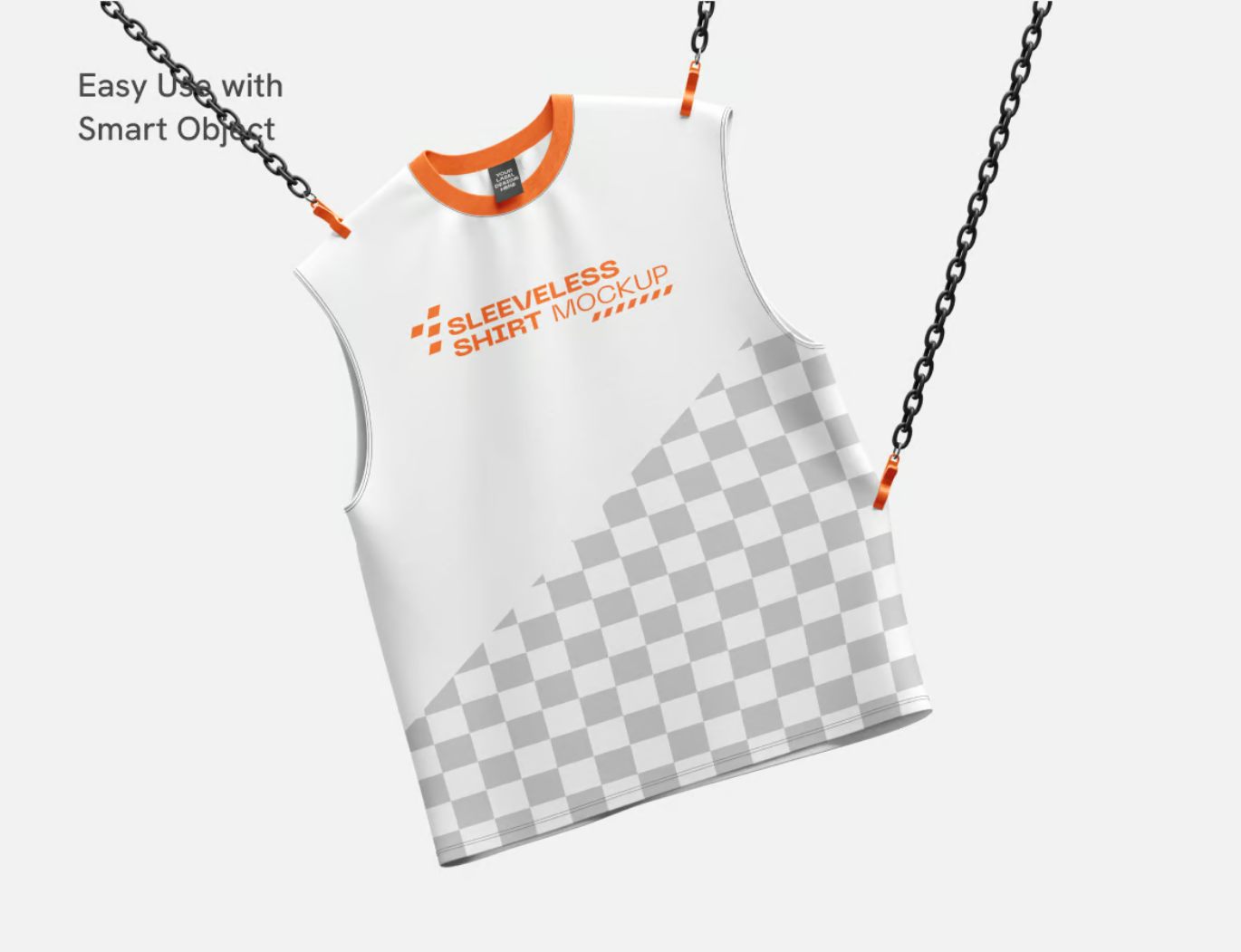 无袖T恤样机PSD分层模板服装设计素材立体展示可编辑文字层Sleeveless Shirt Mockup-果觅网