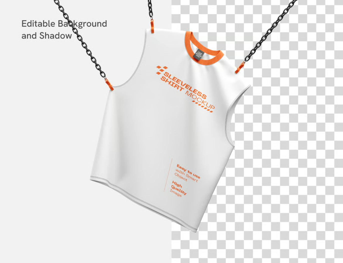 无袖T恤样机PSD分层模板服装设计素材立体展示可编辑文字层Sleeveless Shirt Mockup-果觅网