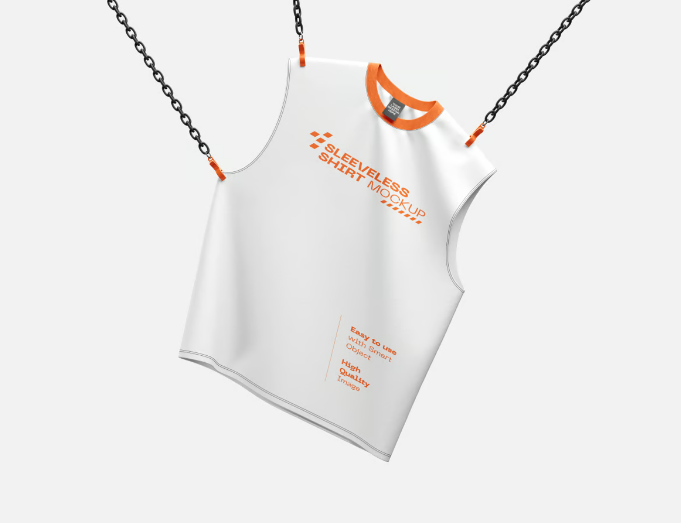 无袖T恤样机PSD分层模板服装设计素材立体展示可编辑文字层Sleeveless Shirt Mockup-果觅网