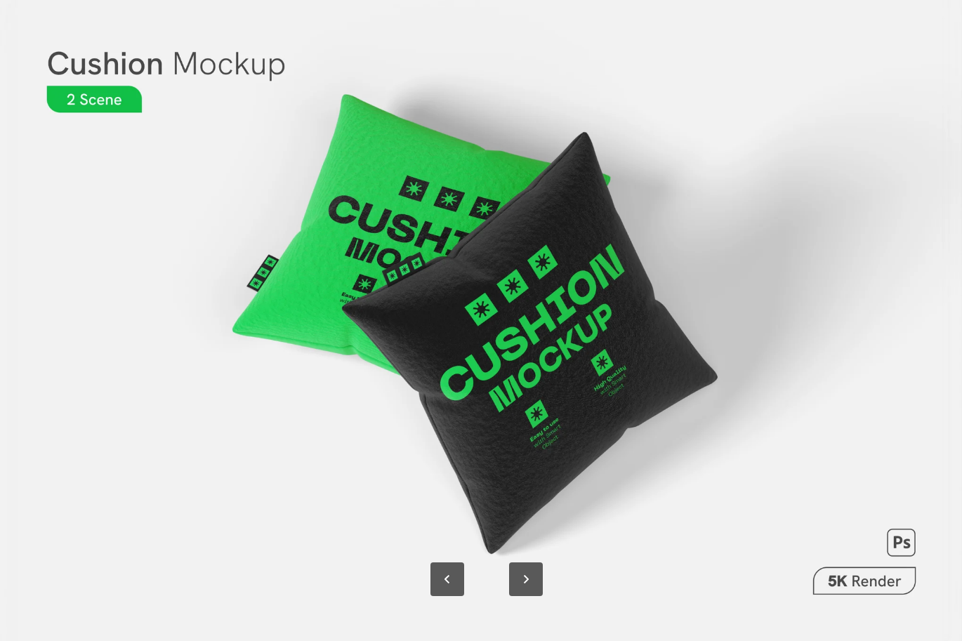 G6837 PS样机3D立体包装设计Cushion Mockup高清素材设计师必备多角度展示模板Cushion Mockup