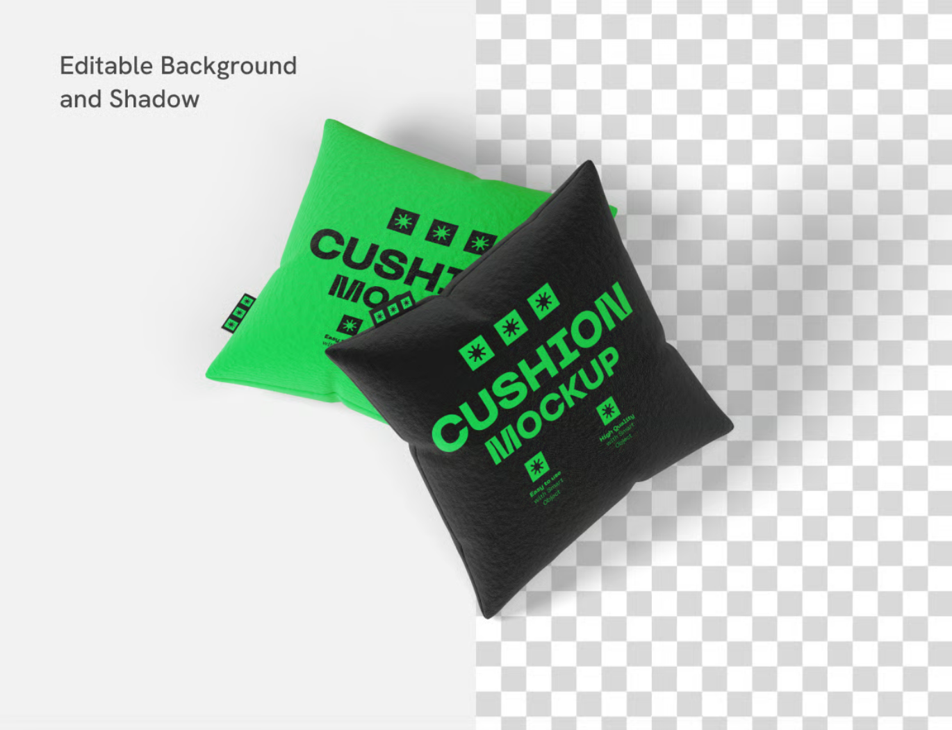 PS样机3D立体包装设计Cushion Mockup高清素材设计师必备多角度展示模板Cushion Mockup-果觅网