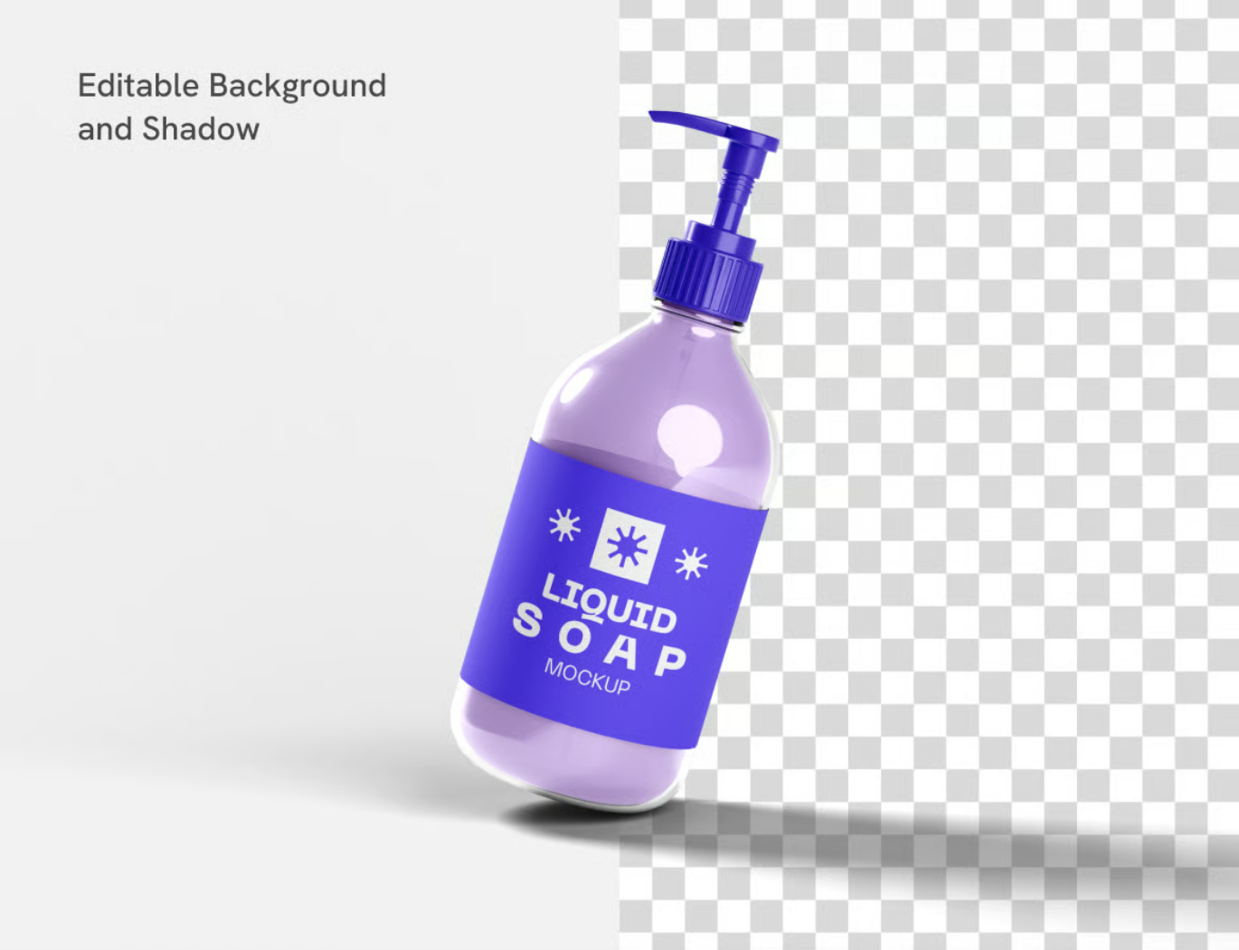液体皂PSD分层样机高分辨率3D效果透明背景可编辑文本素材Liquid Soap Mockup-果觅网
