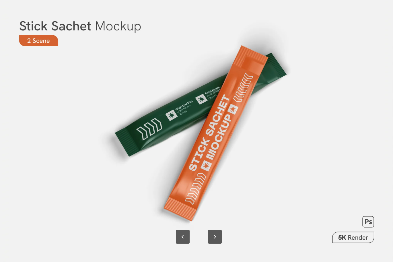 G6849 PS样机stick sachet分层可编辑包装设计模板高端质感品牌展示Stick Sachet Mockup
