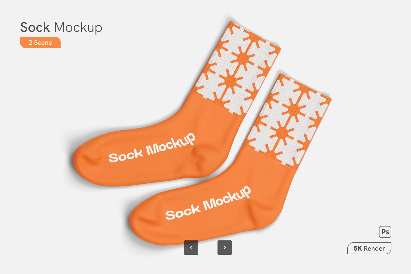 G6851 PS样机素材Sock Mockup PSD分层3D袜子样机电商展示设计模板Sock Mockup