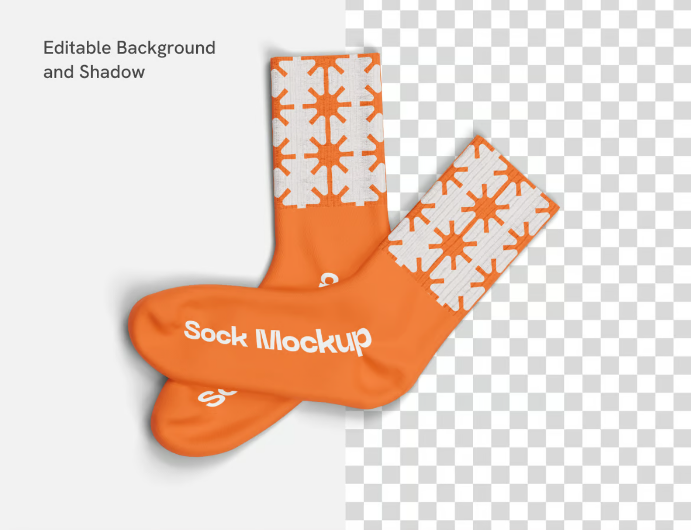 PS样机素材Sock Mockup PSD分层3D袜子样机电商展示设计模板Sock Mockup-果觅网