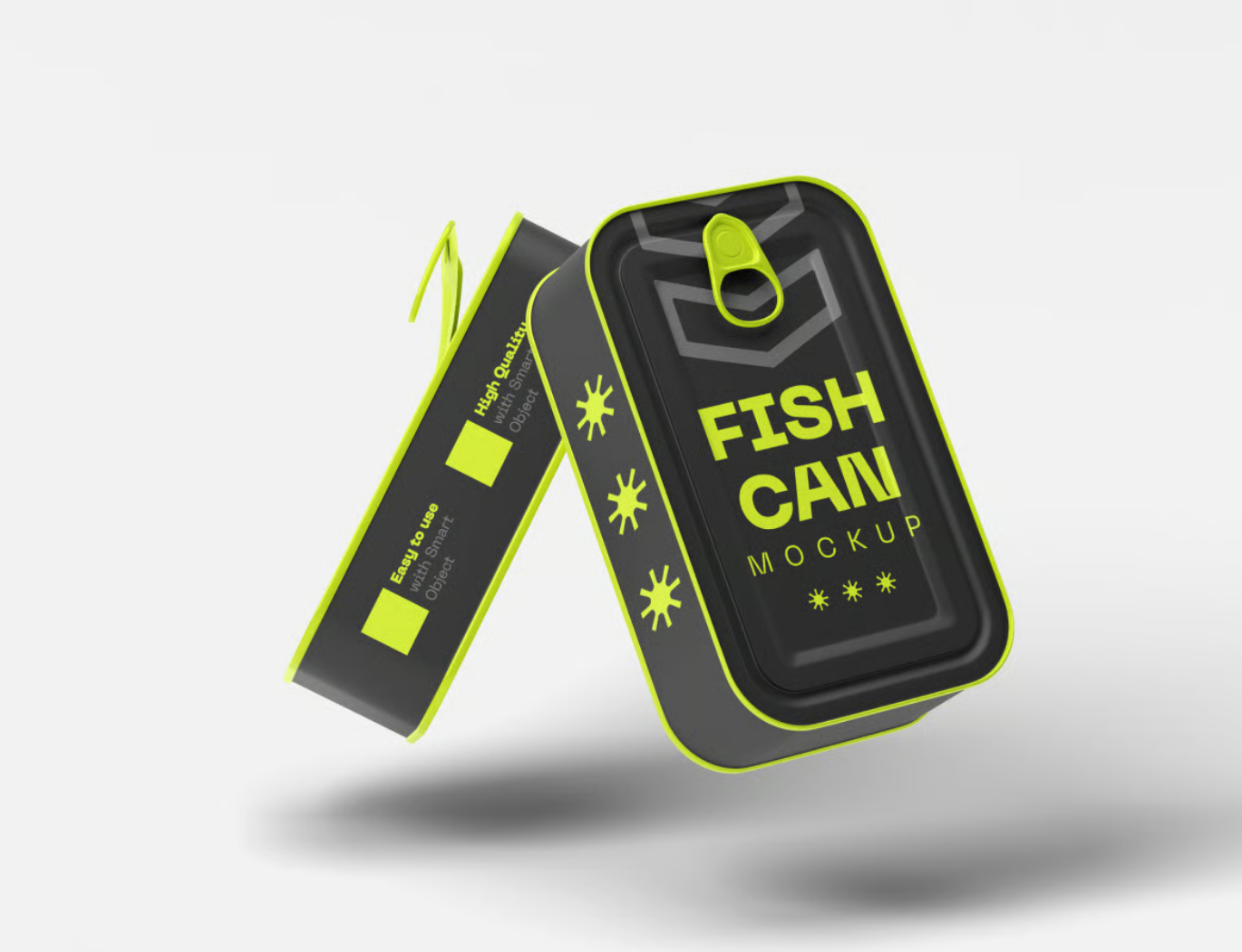 高端PS分层可编辑Fish Can Mockup罐头包装样机素材设计资源Fish Can Mockup-果觅网