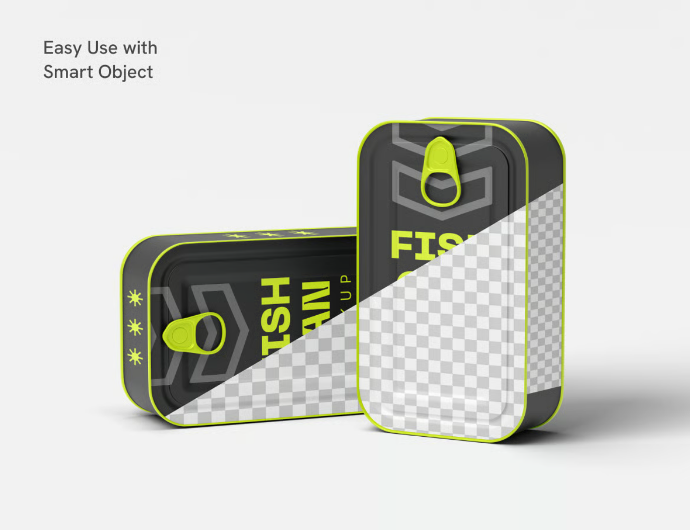 高端PS分层可编辑Fish Can Mockup罐头包装样机素材设计资源Fish Can Mockup-果觅网