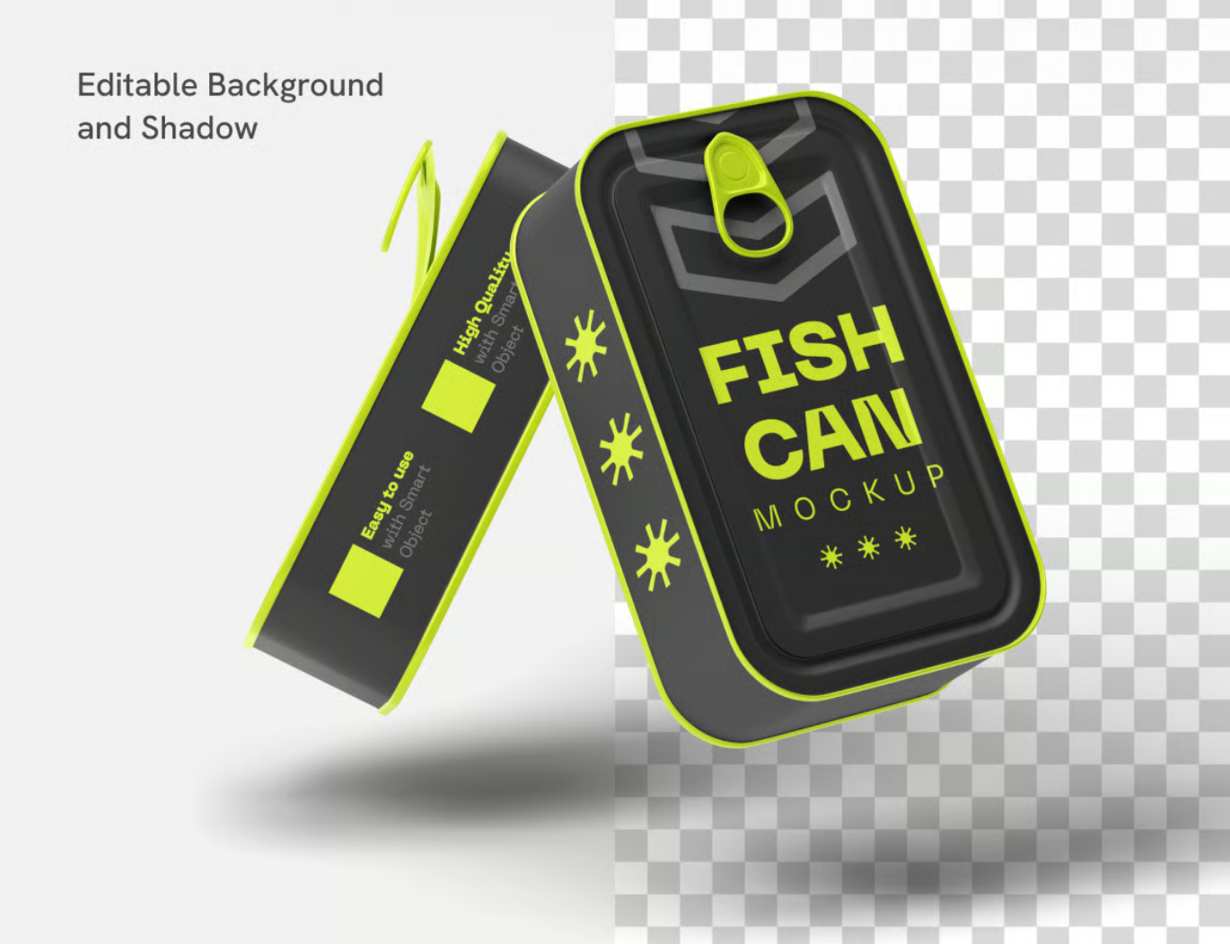 高端PS分层可编辑Fish Can Mockup罐头包装样机素材设计资源Fish Can Mockup-果觅网