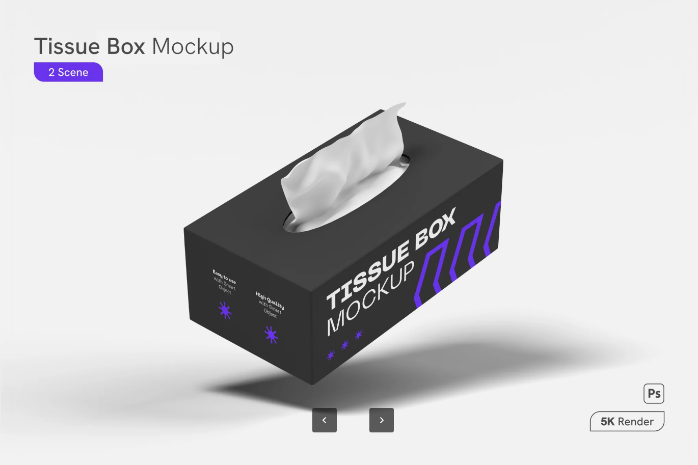 G6864 高端质感3D立体Tissue Box样机可编辑分层PSD源文件Tissue Box Mockup