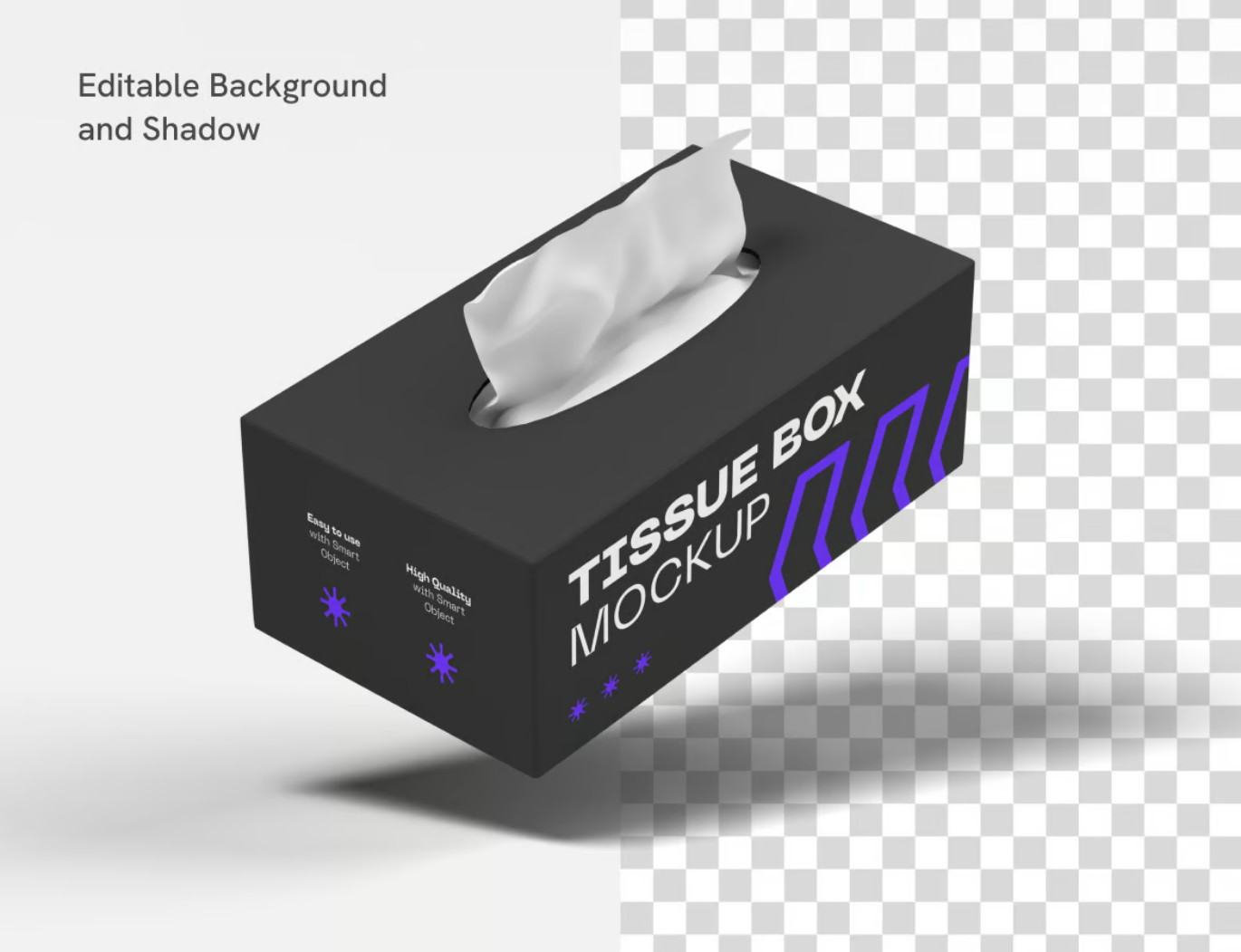 高端质感3D立体Tissue Box样机可编辑分层PSD源文件Tissue Box Mockup-果觅网