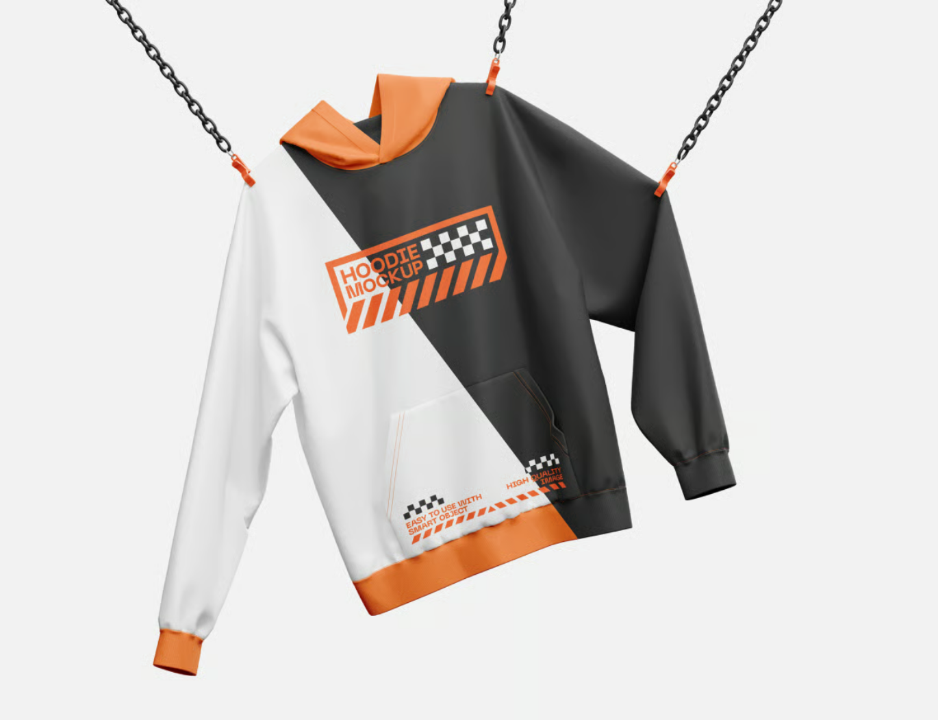 2025新款连帽卫衣PSD样机3D立体展示分层模板可换色高清分辨率Hoodie Mockup-果觅网