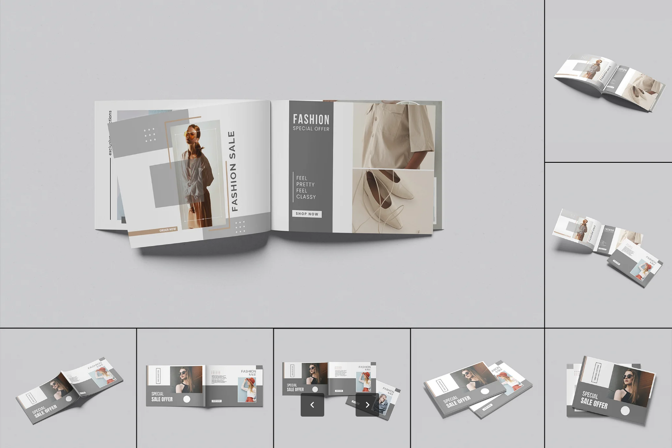 G6917 高端PS样机A4横版杂志模板可编辑图层真实效果设计展示A4 Landscape Magazine Mockup