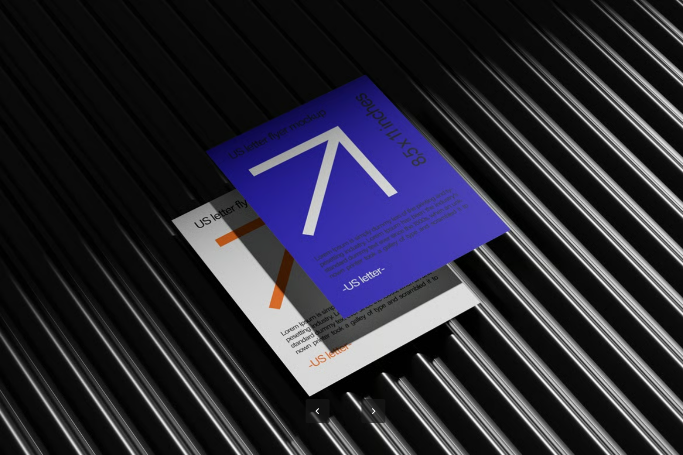 US Letter标准尺寸PSD分层样机 宣传单印刷设计可编辑模板源文件US Letter Flyer Mock-Up-果觅网