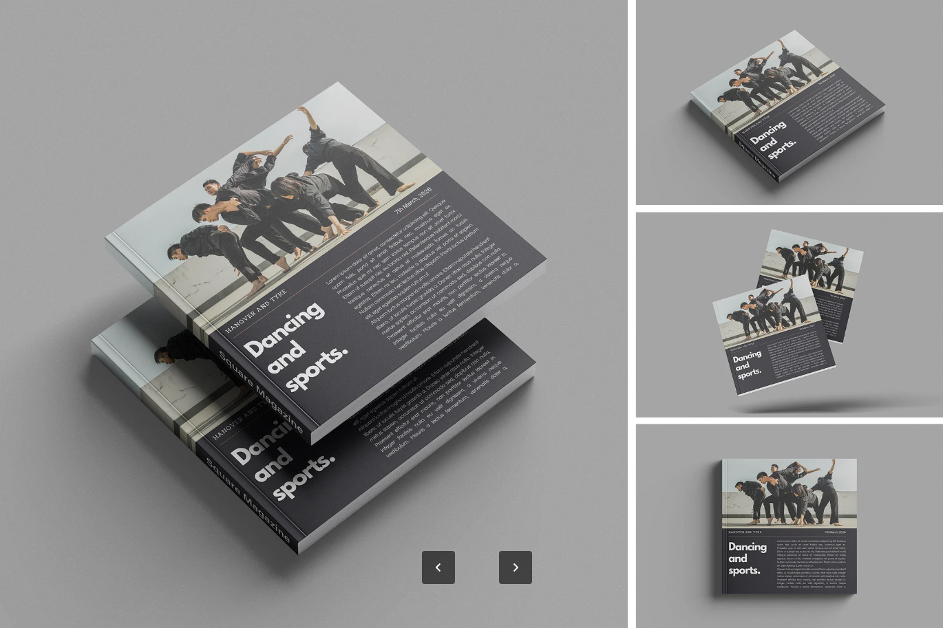 G6927 PS样机方形书籍封面3D展示分层设计可编辑模板素材Square Book Cover Mockup