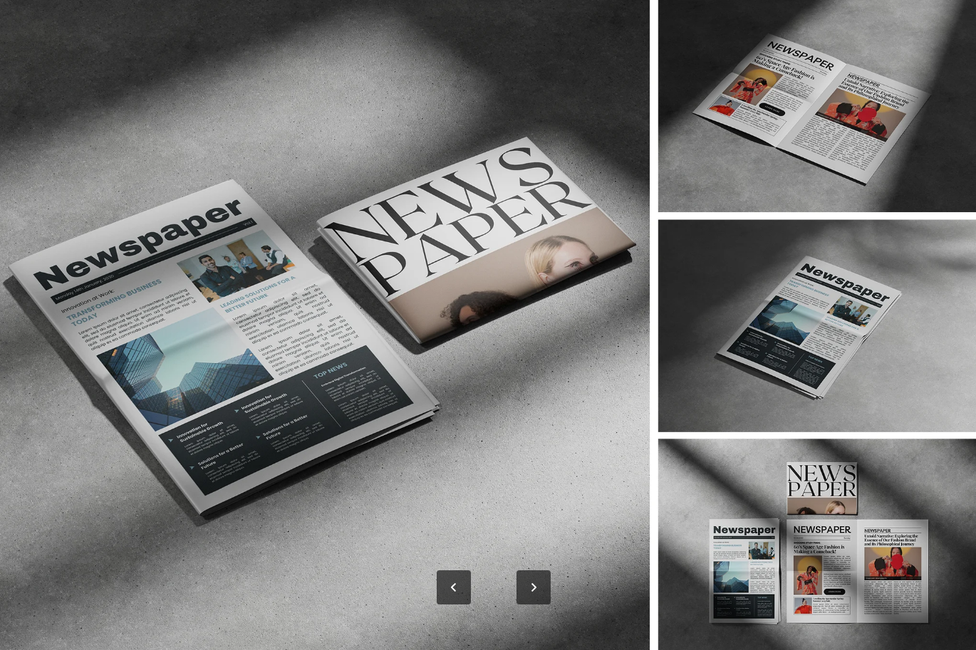 G6928 PS样机Newspaper Mockup可编辑报纸模板分层设计高清印刷效果展示素材Newspaper Mockup