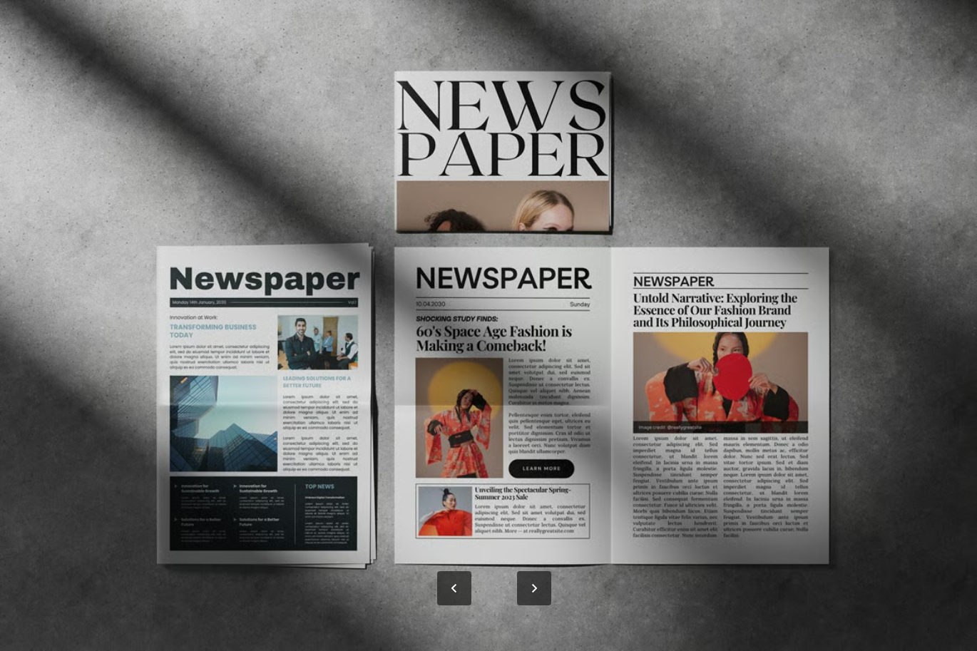 PS样机Newspaper Mockup可编辑报纸模板分层设计高清印刷效果展示素材Newspaper Mockup-果觅网