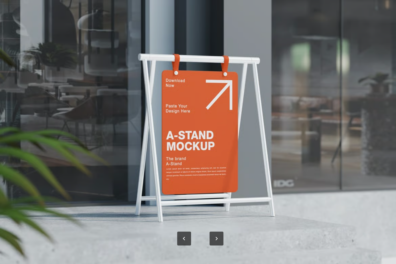 A4户外展示架PS样机3D模型高清可编辑AI/CDR印刷设计素材A-Stand Mockup   Outdoor-果觅网