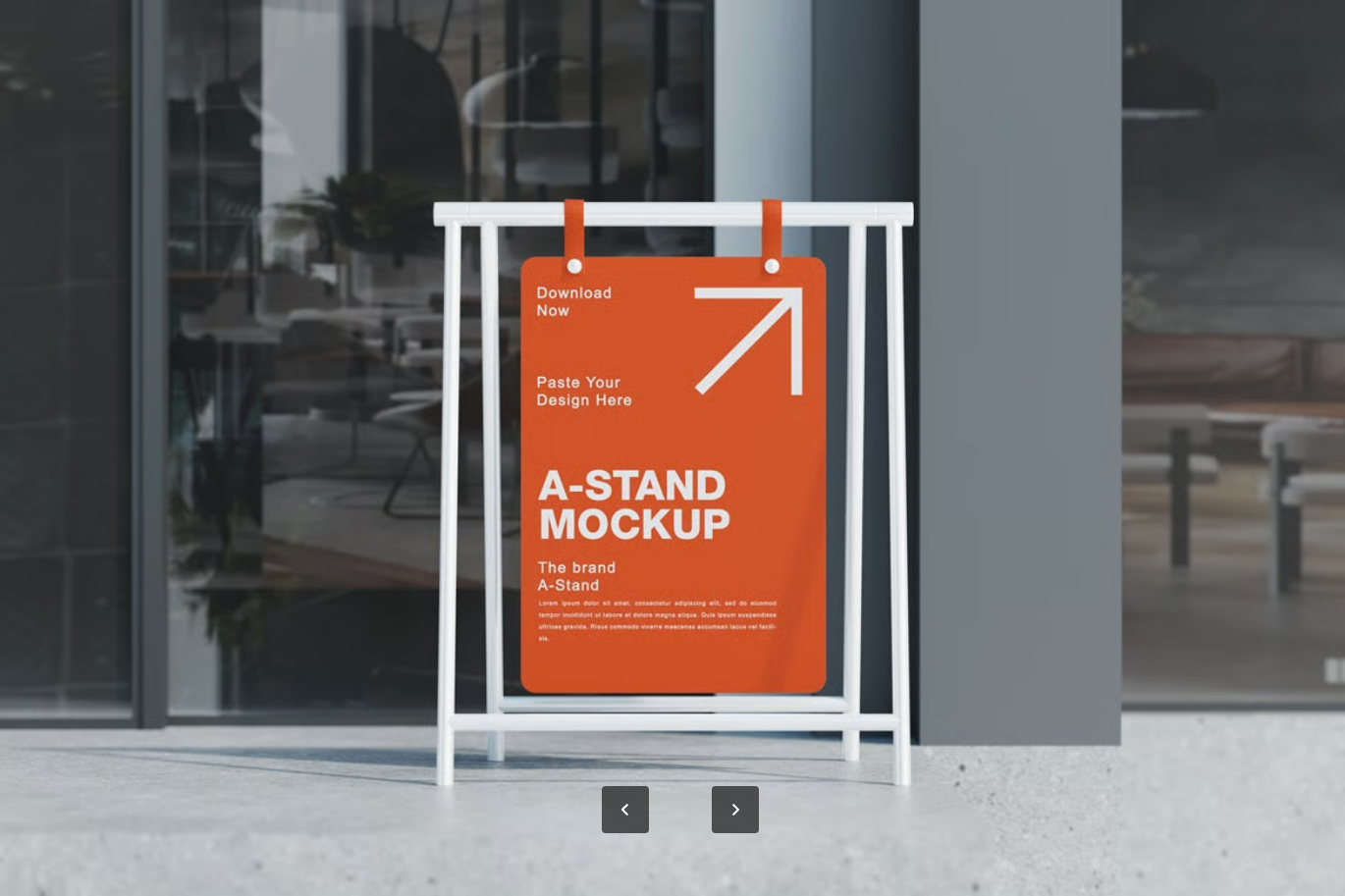 A4户外展示架PS样机3D模型高清可编辑AI/CDR印刷设计素材A-Stand Mockup   Outdoor-果觅网