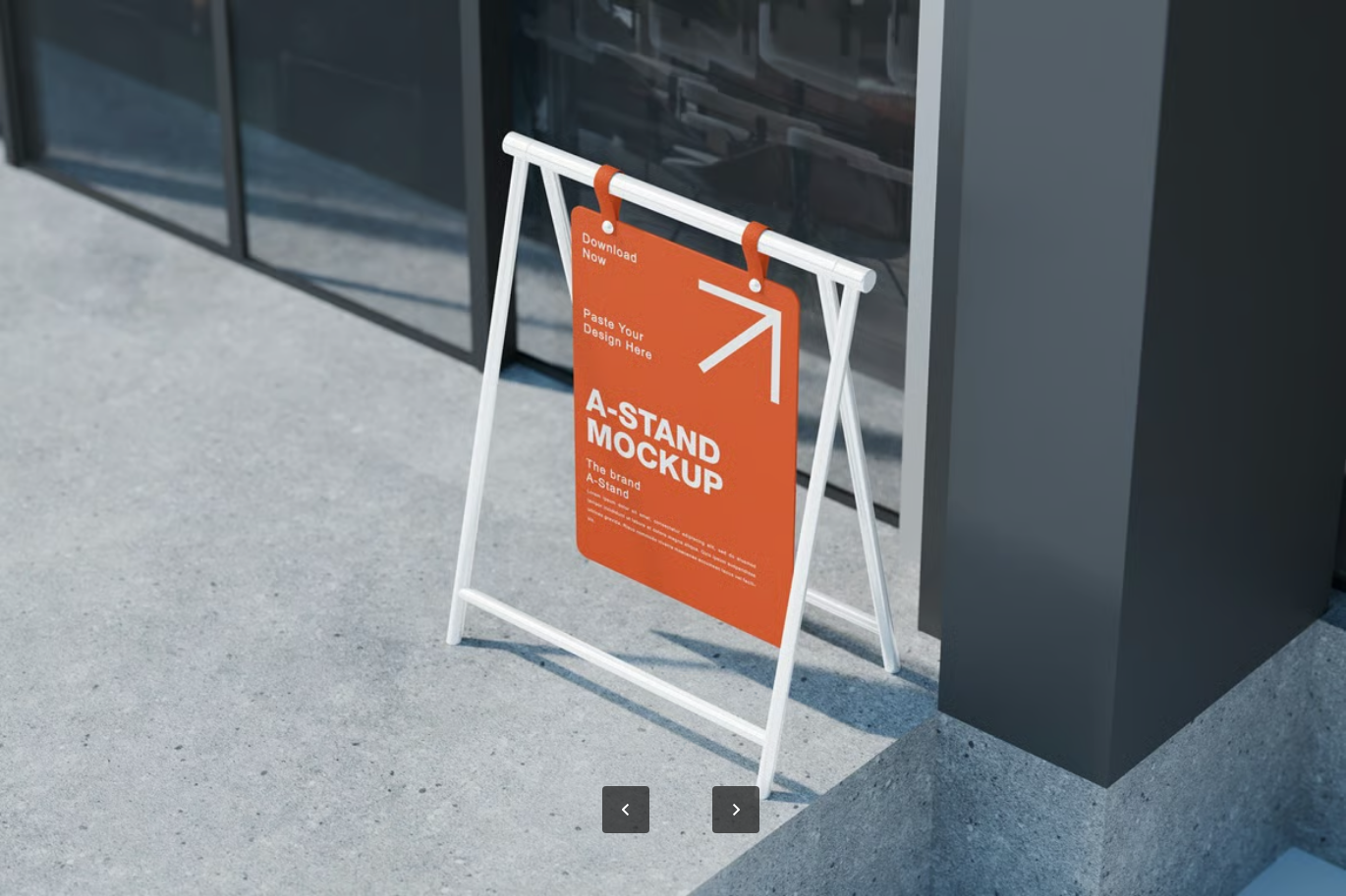 A4户外展示架PS样机3D模型高清可编辑AI/CDR印刷设计素材A-Stand Mockup   Outdoor-果觅网