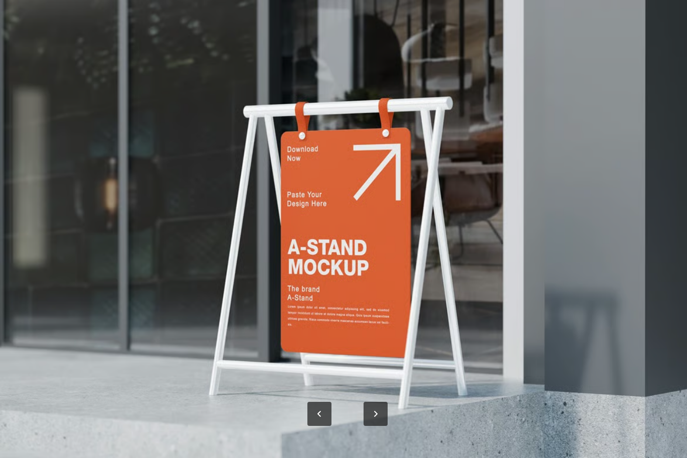 A4户外展示架PS样机3D模型高清可编辑AI/CDR印刷设计素材A-Stand Mockup   Outdoor-果觅网