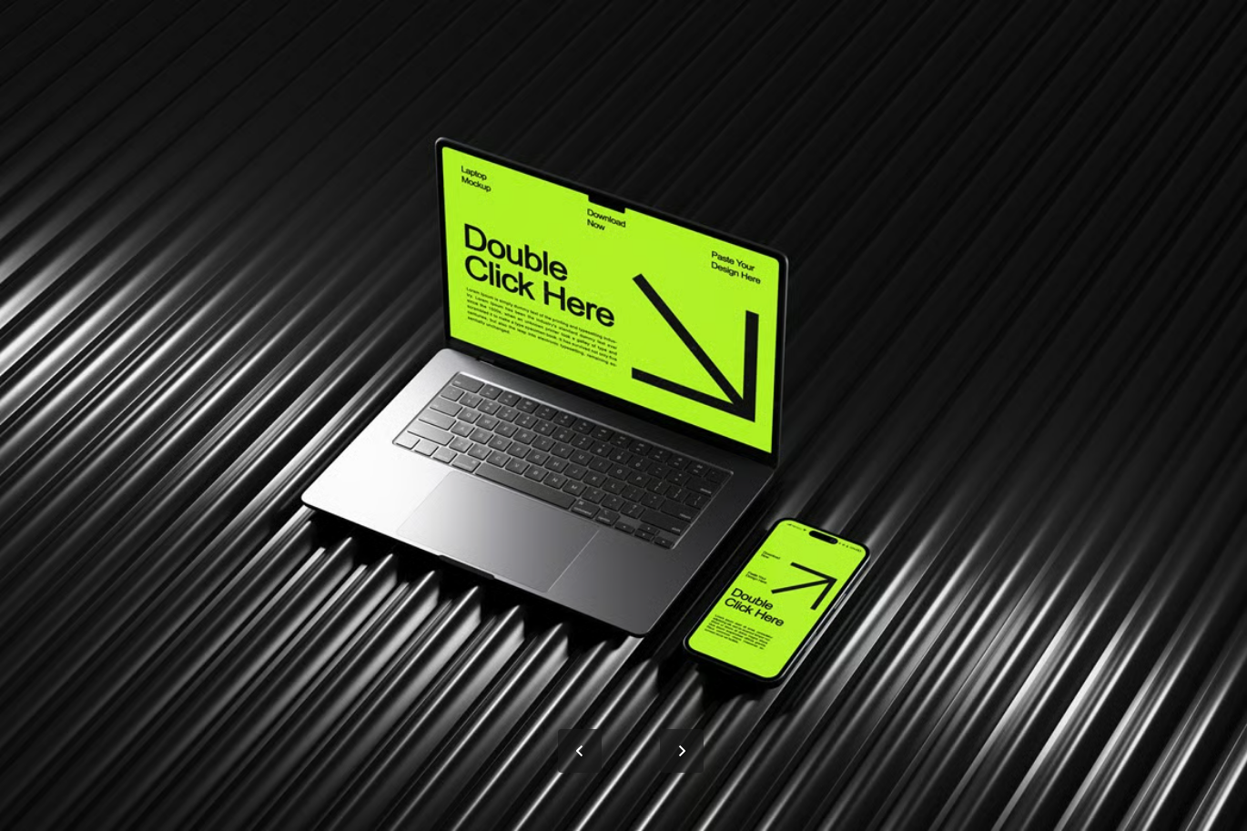 PS分层样机笔记本手机3D展示高清可编辑模板设计师必备素材Laptop And Phone Mockup-果觅网