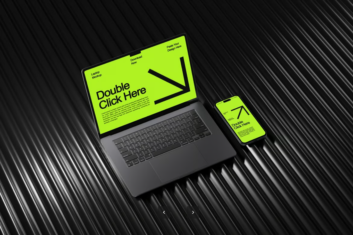 PS分层样机笔记本手机3D展示高清可编辑模板设计师必备素材Laptop And Phone Mockup-果觅网