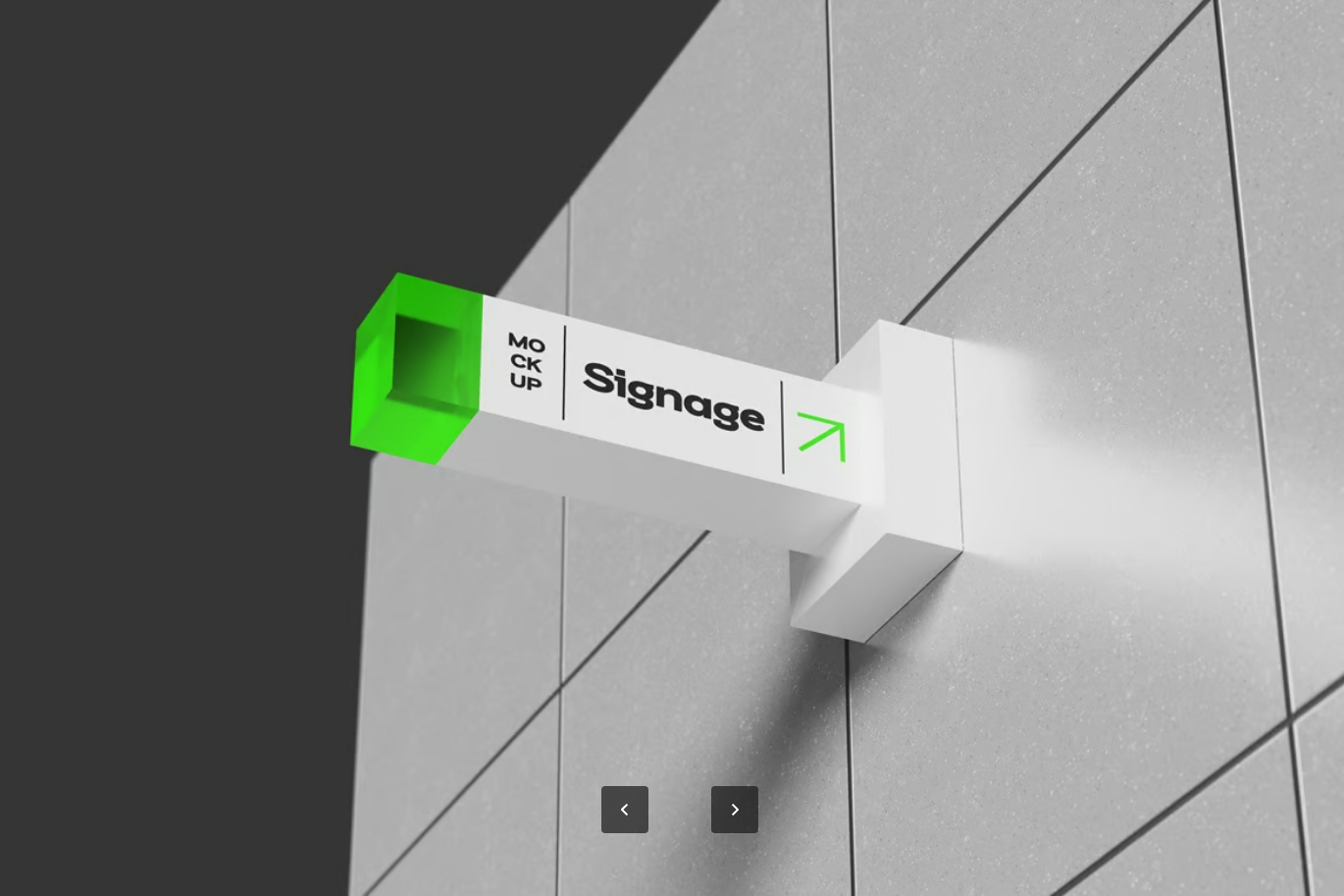 3D立体门牌PS样机素材高清质感店铺招牌可编辑分层PSD模板Signage Mockup-果觅网