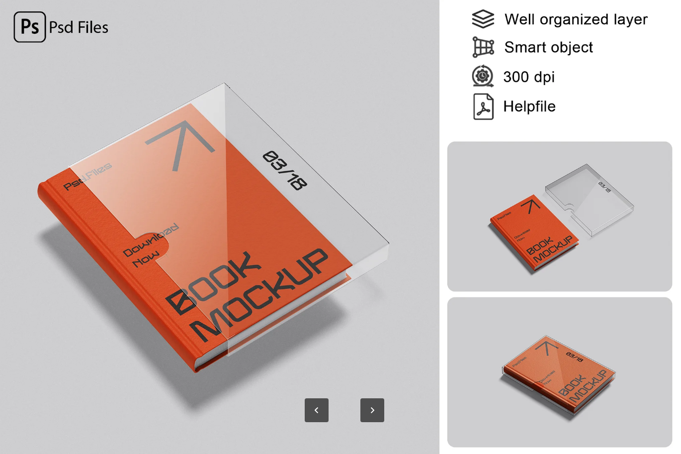 G6978 书籍模型PSD模板高清可编辑智能图层透明背景设计素材3款Book Mockup